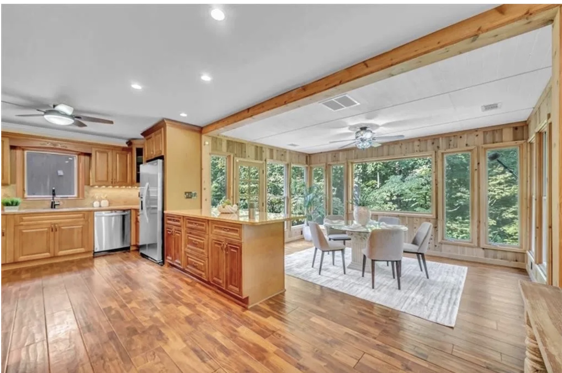 cedar cabin retreat kitchen in Milton GA before interior design