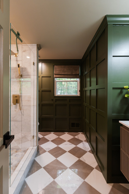master bath remodel mid-century modern interior design sandy springs by Century Park Interiors